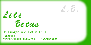lili betus business card
